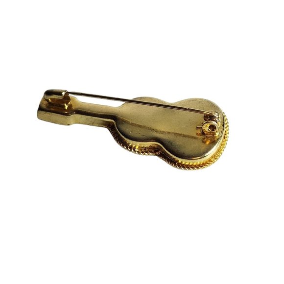 Vintage Italian Micro Mosaic Millefiori Glass Guitar Brooch Pin Flower - Picture 13 of 14